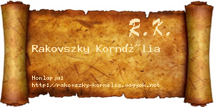 Rakovszky Kornélia névjegykártya